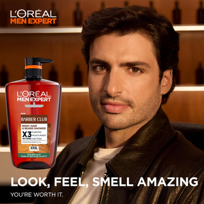 L'Oréal Men Expert, Pure Carbon, 5-in-1 XXL Shower Gel, A Total Action Body, Face, Hair Wash, Shave and Moisturiser Powered By Carbon, Total 5-in-1 Action, Large 1L Pump
