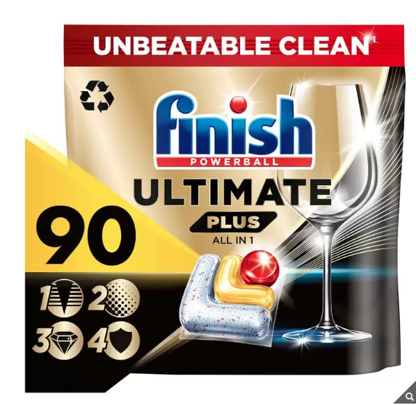 AHG Investment Finish Ultimate Plus All in One Lemon Sparkle, 90 Pack