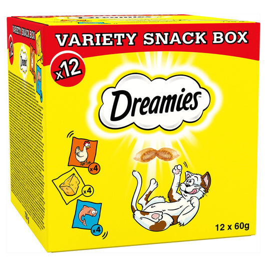 Cat Treats Variety Pack - Chicken, Salmon Flavour & Cheese, Pack of 12 (12 x 60 g)