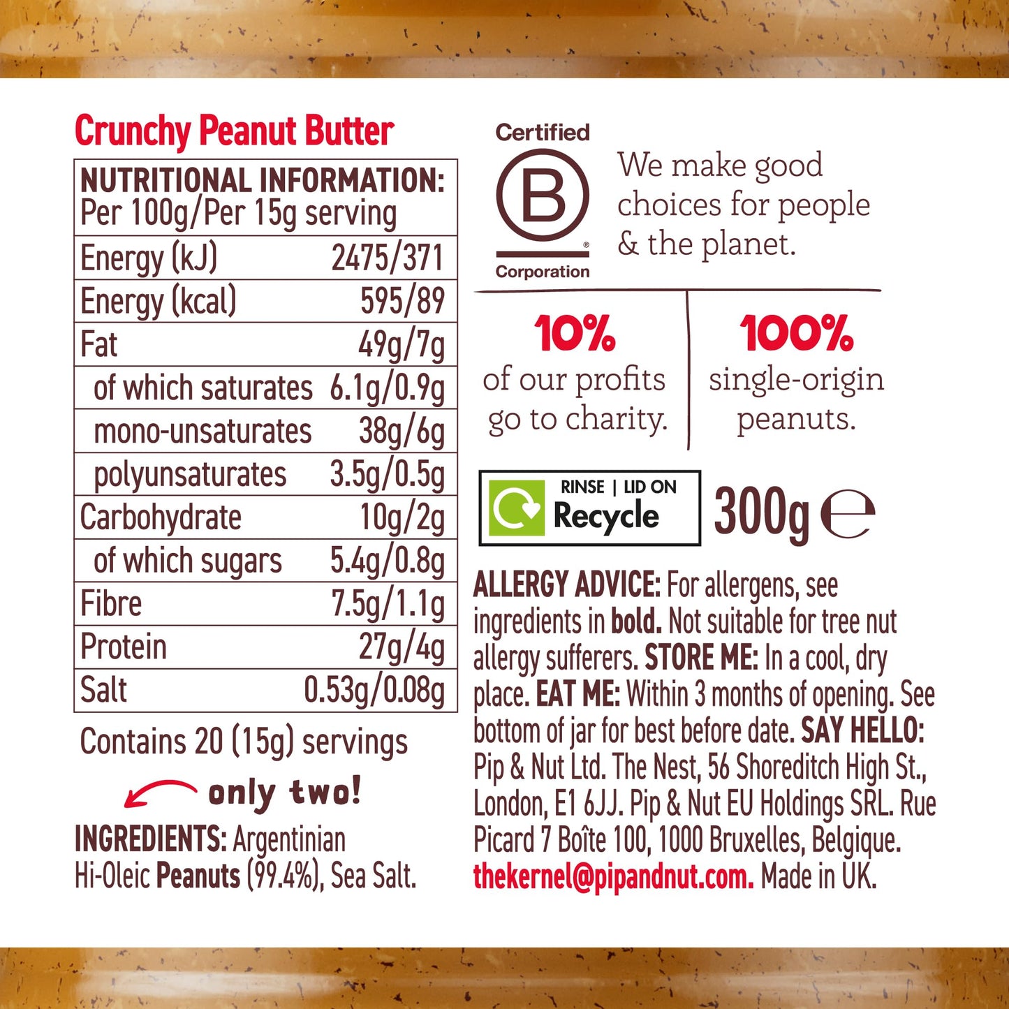 Pip & Nut Crunchy Peanut Butter