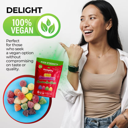 Hempthy CBD Gummies High Strength 1000mg CBD Edibles for, THC-Free, High Strength CBD Gummy for for Adults (American Hard Gums)