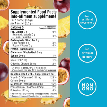Organika Electrolytes Variety Pack | 45 Sachets | Lemonade, Raspberry, Pineapple Passion Fruit | Sugar Free Drink Mix with 5 Electrolytes & Vitamin C | Hydration & Wellness | Canadian