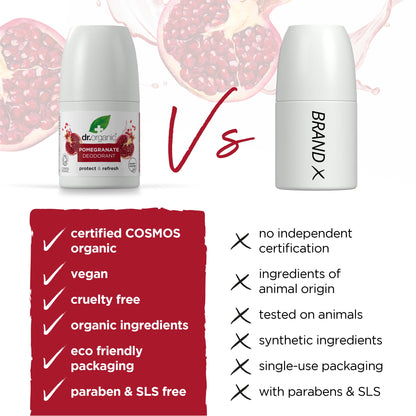 Dr Organic Manuka Honey Deodorant, Aluminium Free, Mens, Womens, Natural, Vegetarian, Cruelty-Free, Paraben & SLS-Free, Organic, 50ml, Packaging may vary