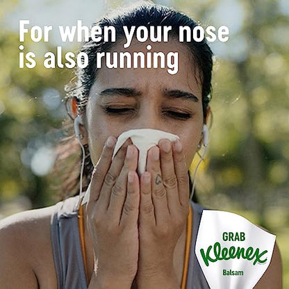Kleenex® Balsam Facial Tissues - Pack of 12 Tissue Boxes - Balm Tissues Protect and Soothe Your Nose When You've Got a Cold - Balmcare® with Aloe Vera, Vitamin E and Calendula