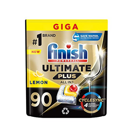 Finish Dishwasher Tablet, Ultimate Plus, Lemon Sparkle
