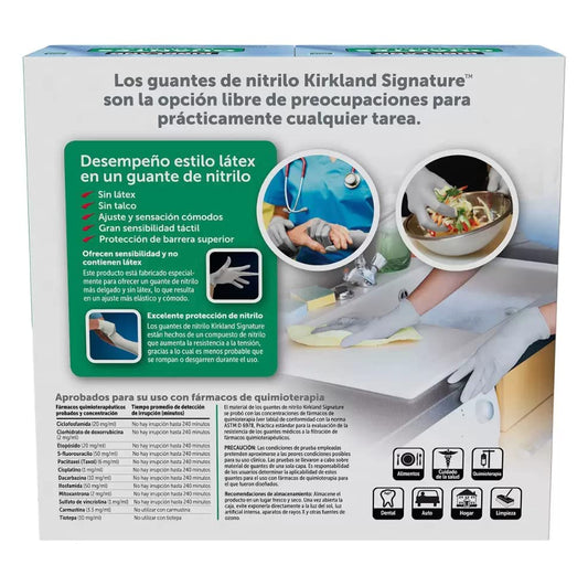 Kirkland Signature Nitrile Gloves, Box of 200, Medium for Health Care, Food Service, Home other uses.