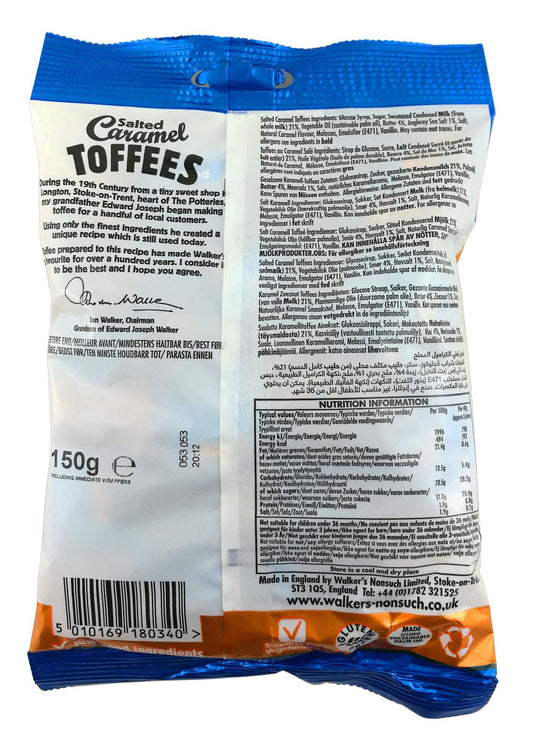 Walkers Salted Caramel Toffees (6 x 150g)