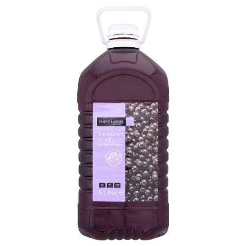 Chef's Larder Blackcurrant Squash No Added Sugar 5 litres (Pack of 2 x 5ltr)