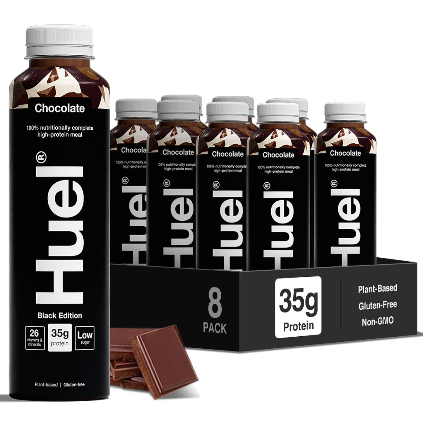 Huel Black Edition Ready-to-drink, Protein Shakes, High Protein Drink, 35g Protein Per Bottle, Rich in Vitamin D, Fatty Acids, Calcium, Ready Meals