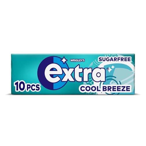 Wrigley Extra Chewing Gum Sugar Free, Cool Breeze Flavour, 30 Packs of 10