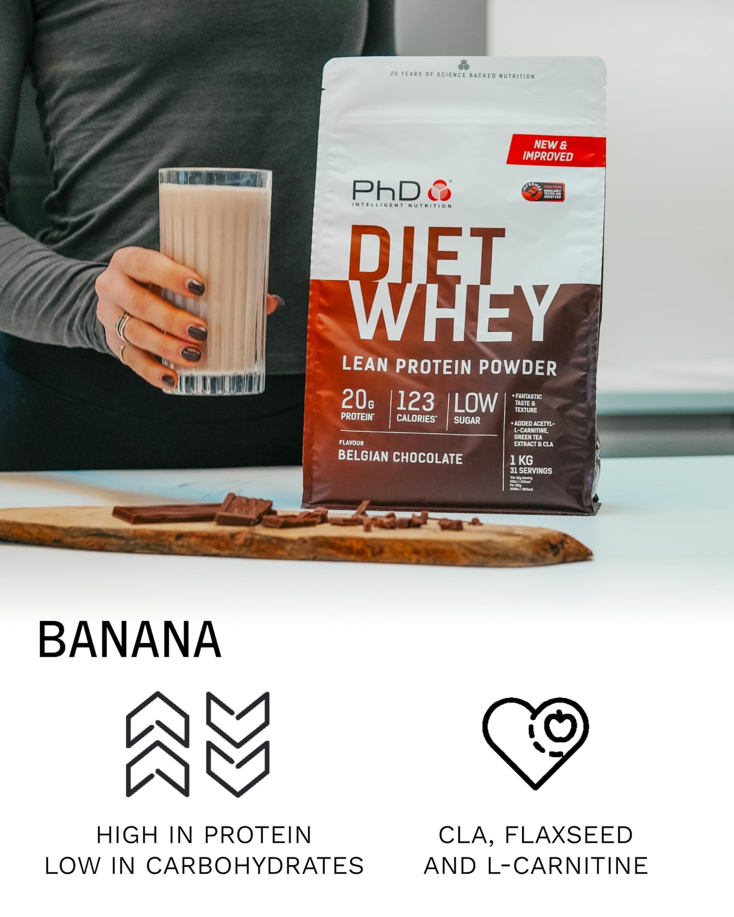 PhD Nutrition Diet Whey High Protein Lean Matrix, Whey Protein Powder, High Protein