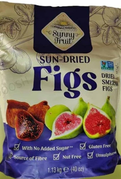 Sunny Fruit Sun-Dried Smyrna Figs, No Added Sugar, Gluten Free, Nut Free, Source of Fibre, 1.13kg