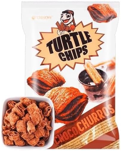 Turtle Chips Choco Churros, Chocolate and Cinnamon Flavour, 481g, Korean Snack