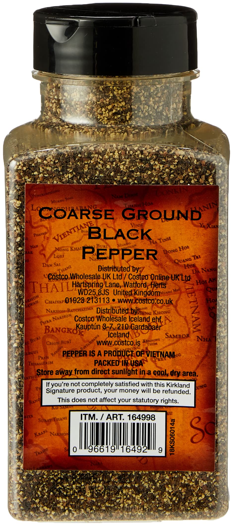 Kirkland Signature Spice Seasoning Dressing Coarse Ground Black Pepper Jar, 359 g