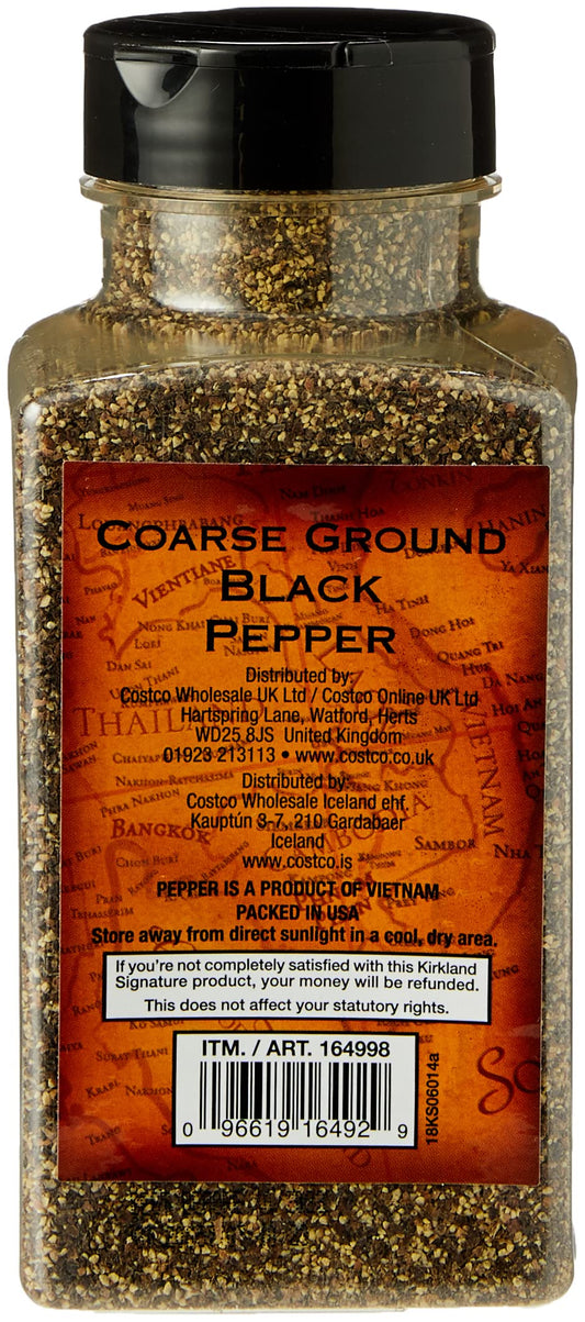 Kirkland Signature Spice Seasoning Dressing Coarse Ground Black Pepper Jar, 359 g