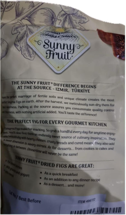 Sunny Fruit Sun-Dried Smyrna Figs, No Added Sugar, Gluten Free, Nut Free, Source of Fibre, 1.13kg