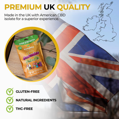 Hempthy CBD Pick n Mix Gummies, High Strength 1000mg, 20mg x 50 Gummies, 1000mg Total CBD, THC Free, Best UK CBD Gummy Bears (50 Pack, Gummy Bears)