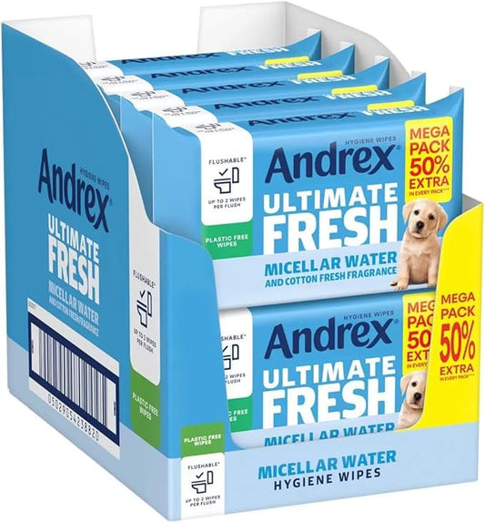 Andreex Ultimate Fresh Washlets, Wipes (Fresh Washlets, 10 x 56 Wipes)