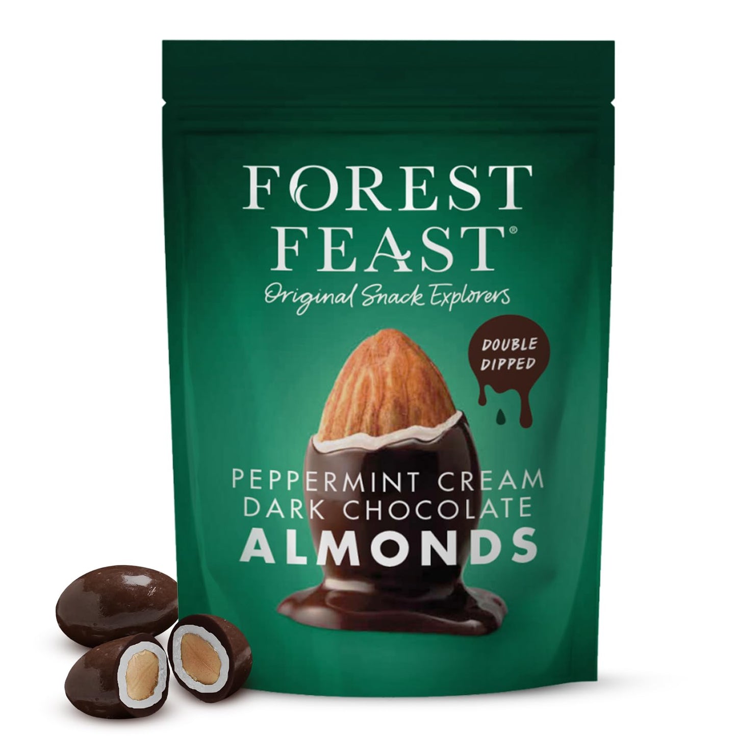 Forest Feast Peppermint Cream Dark Chocolate Almonds, 120g