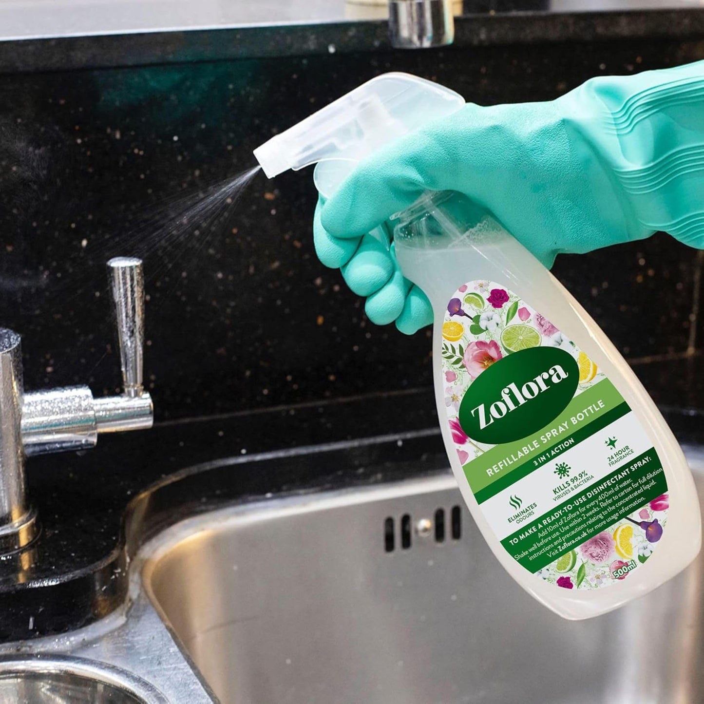 Zoflora Linen Fresh Concentrated Multipurpose Disinfectant Liquid, Antibacterial & Multi-Surface, Pet Safe Disinfectant, Kills 99.9% Of Bacteria & Viruses, 1 X 500 ml