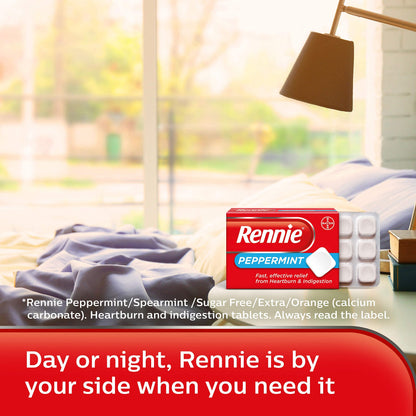 Rennie Peppermint Heartburn Tablets | Heartburn Relief | Indigestion Relief | Acid Reflux | Fast & Effective Antacids| Neutralises Excess Stomach Acid | On-the-go Chewable Tablets | 72 Tablets