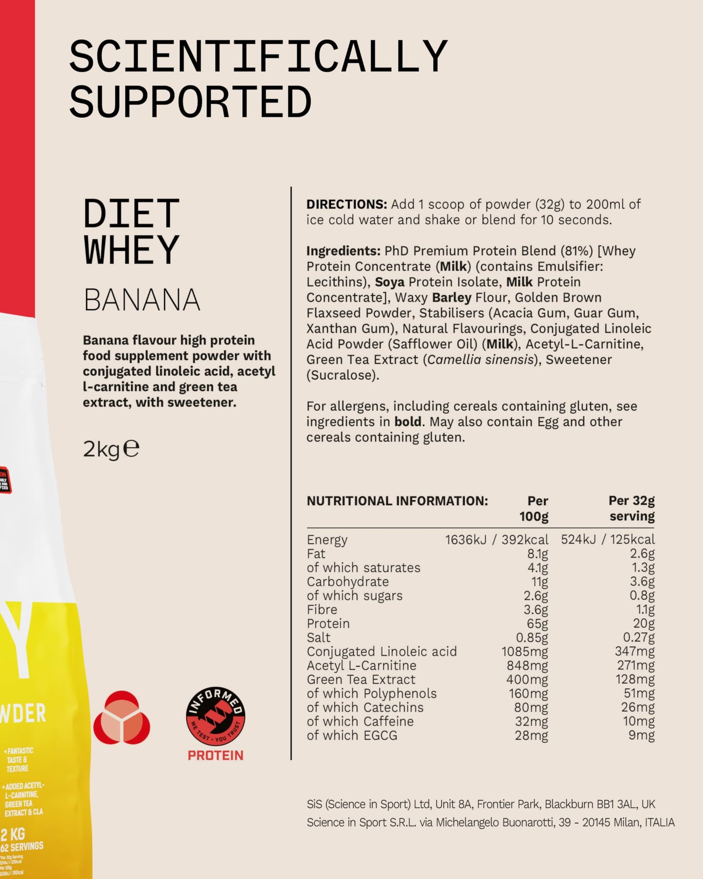 PhD Nutrition Diet Whey High Protein Lean Matrix, Whey Protein Powder, High Protein