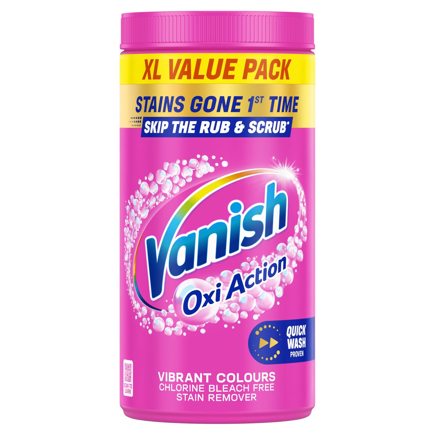 Vanish Gold Oxi Action Stain Remover & Laundry Booster Powder for Colours 1.9 kg | Removes Tough Stains at 20°C in 30 Mins in Just One Wash | Safe on Everyday Fabrics (Packaging May Vary)