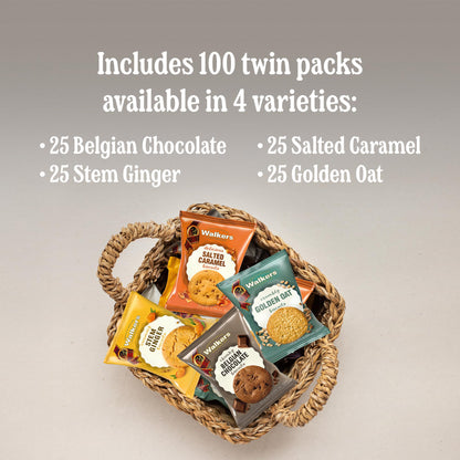 Walker's Shortbread Belgian Stem Ginger & Lemon Chocolate Chunk Assorted Golden Oat Biscuits