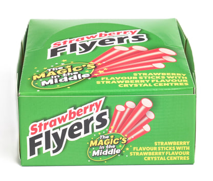 Flyers Strawberry Liquorice Sticks Carton - 60 Sticks | Sweet Strawberry Flavoured Sweets | Large Bulk Pack for Sharing & Events