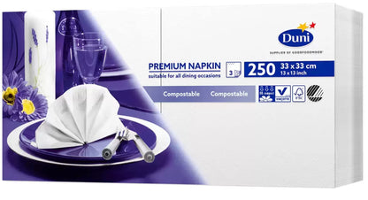 Duni 250 Premium Napkins, 33 cm, 3-Ply