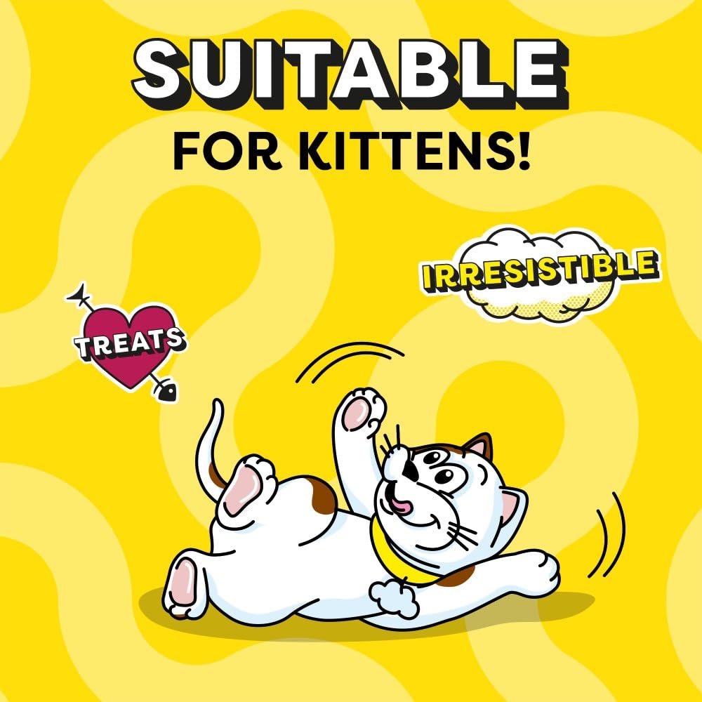 DREAMIES - Tempting Cat Treats - 8 x 60 g - Beef - Multipack Biscuits - 8 Pouches