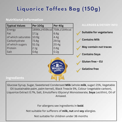 Walkers 12 X Liquorice Toffees (150g)