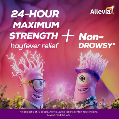 Allevia Allergy Tablets | 70 Tablets | 120mg Fexofenadine | 24hr Relief Acts within 1 Hour | Non-drowsy in Most People | Relieves Hayfever, Pet, Dust and Mould Allergies