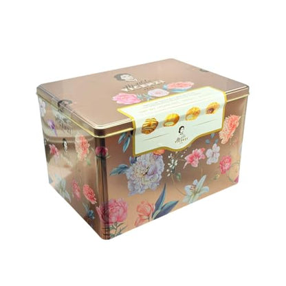 Vicenzi Matilde ROMA Italian Biscuit Assortment 907g Tin, Biscuits Gift Tin Set, Biscuits on Christmas, Milk & Chocolate Cream Puff Pastry, Shortbread Cookies with Snackify Nutri Book