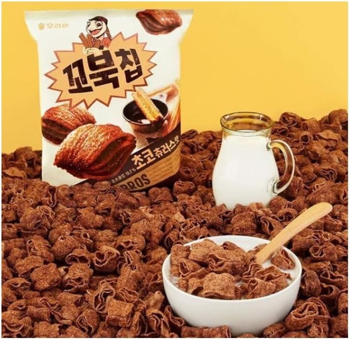 Turtle Chips Choco Churros, Chocolate and Cinnamon Flavour, 481g, Korean Snack