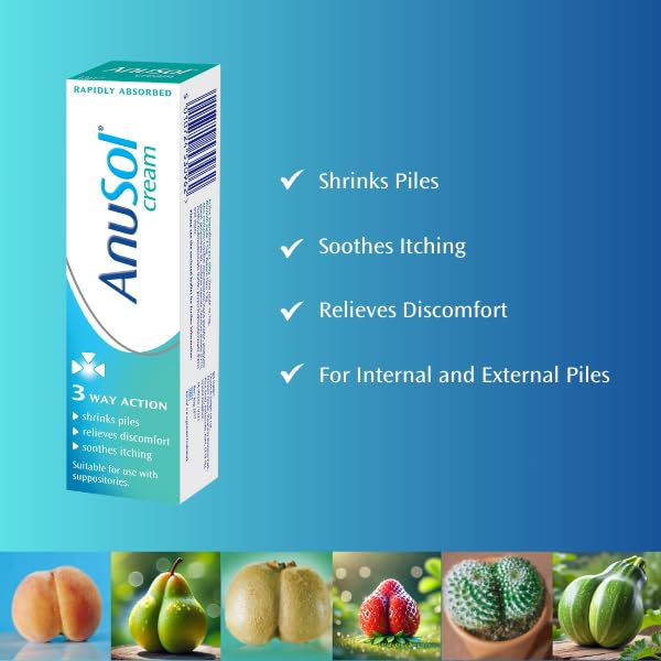 Anusol Cream for Haemorrhoids Treatment - Shrinks Piles, Relieves Discomfort and Soothes Itching, 43g