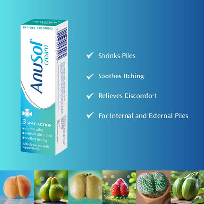 Anusol Cream for Haemorrhoids Treatment - Shrinks Piles, Relieves Discomfort and Soothes Itching, 43g
