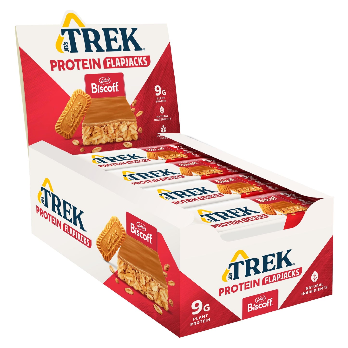 JB's TREK High Protein Flapjack - Gluten Free - Plant Based - Vegan Snack - 50 g x 16 bars