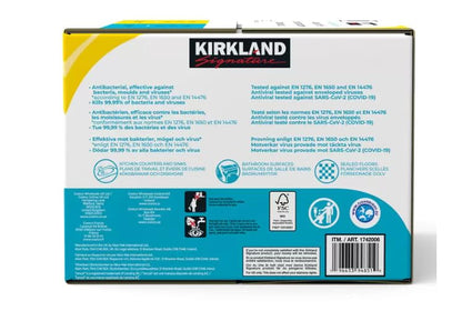 Kirkland Signature Extra-Large Antibacterial Surface Wipes, Lemon/Fresh Air Scent 320 pack