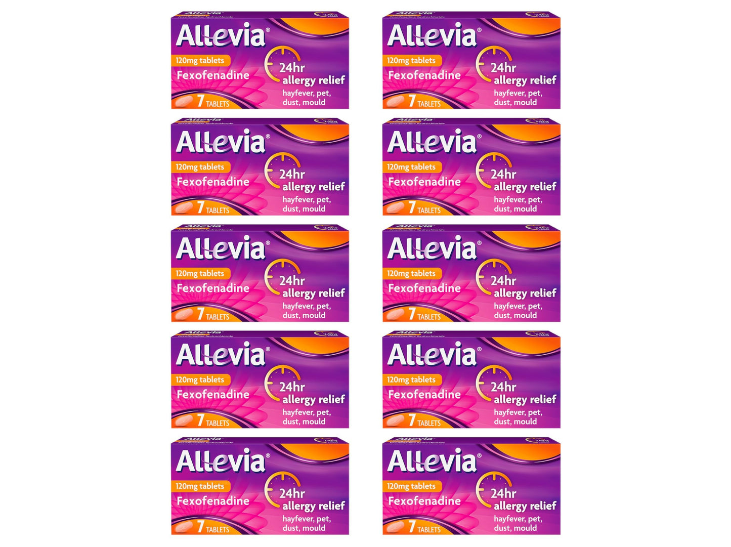 Allevia Allergy Tablets | 70 Tablets | 120mg Fexofenadine | 24hr Relief Acts within 1 Hour | Non-drowsy in Most People | Relieves Hayfever, Pet, Dust and Mould Allergies
