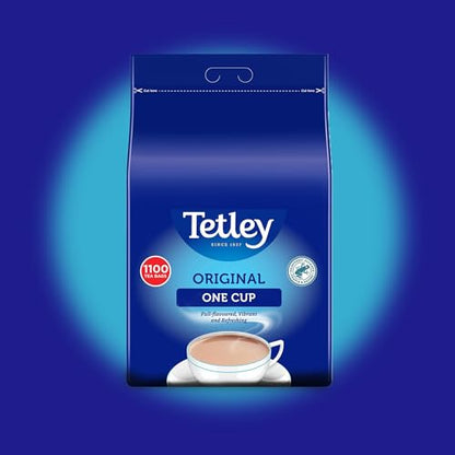 Tetley Original One Cup Black Tea Bags - Bulk Value Pack - Full Flavoured British Brew - Perfect for Breakfast or Anytime - Rainforest Alliance Certified - 2200 Teabags (2 x 1100 Pack)