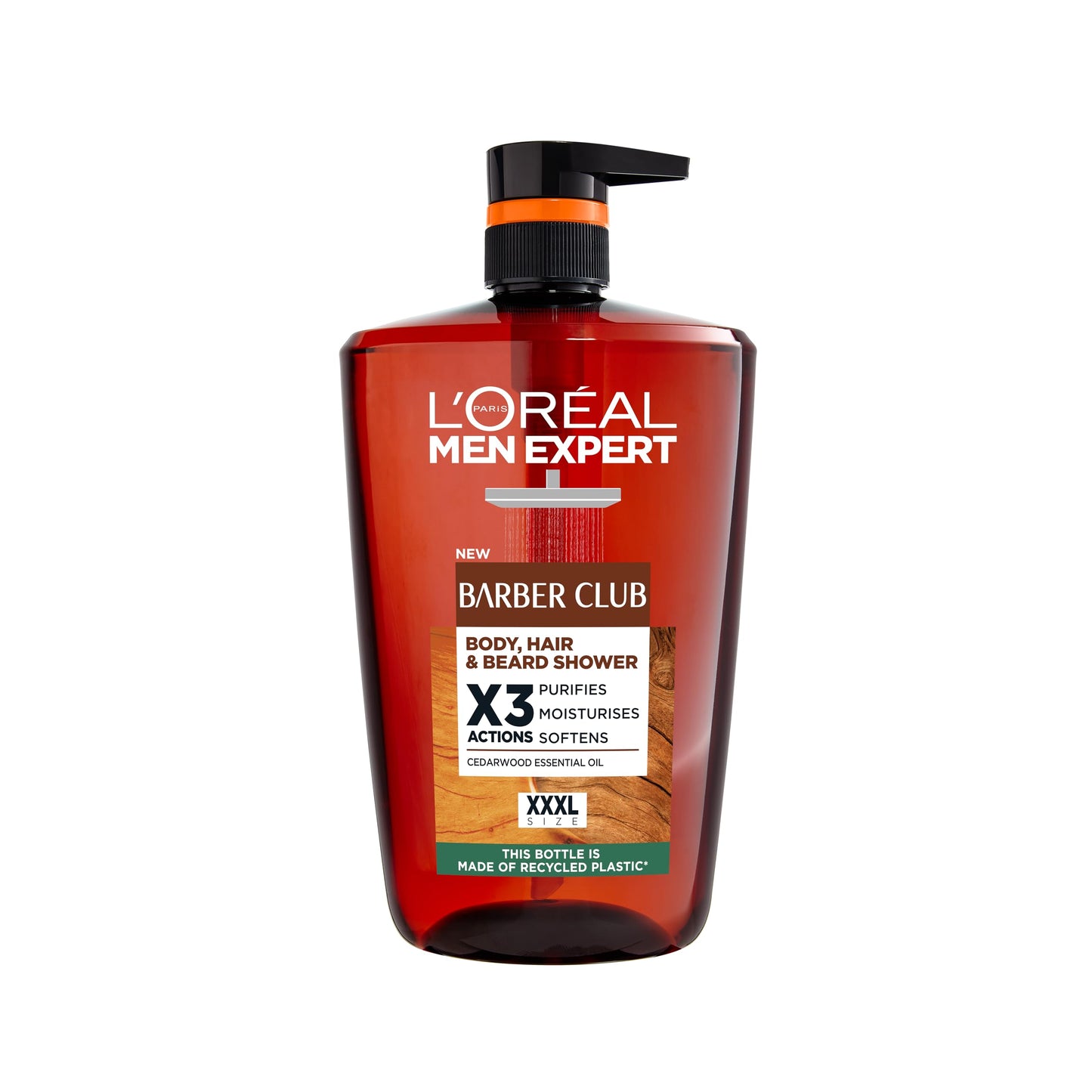 L'Oréal Men Expert, Pure Carbon, 5-in-1 XXL Shower Gel, A Total Action Body, Face, Hair Wash, Shave and Moisturiser Powered By Carbon, Total 5-in-1 Action, Large 1L Pump