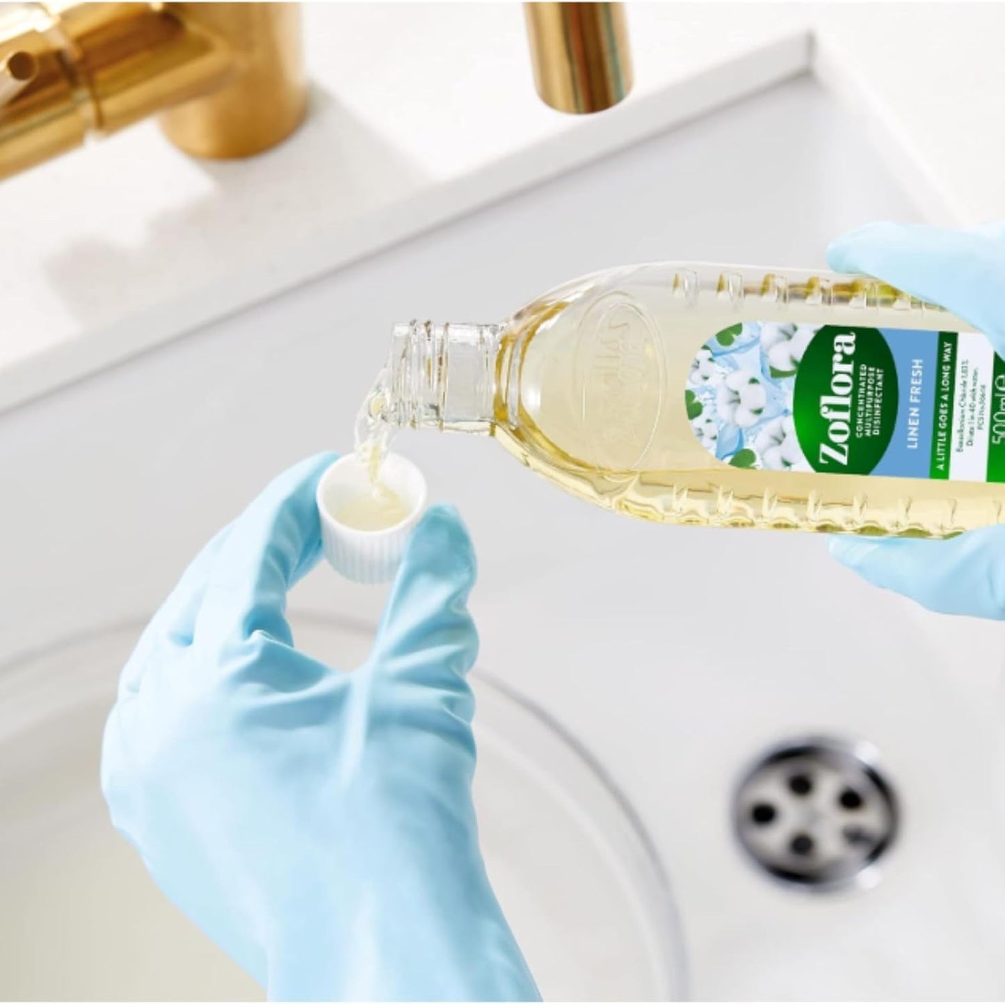 Zoflora Concentrated Linen Fresh Disinfectant Liquid, 1 Litre, Powerful Antibacterial & Multi-Surface Cleaner, Kills 99.9% of Bacteria & Viruses (6 Units)