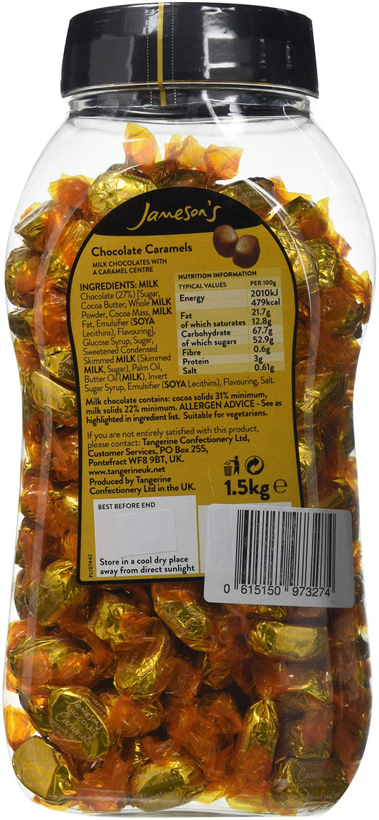 Jameson's Caramels - Premium Quality Caramels Covered in Milk Chocolate 1.5kg Jar