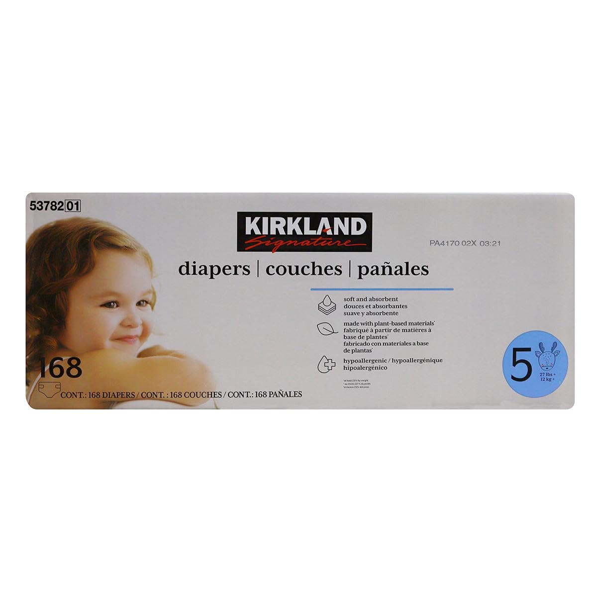 Kirkland Signature Diapers, Size 5 (168-Count)