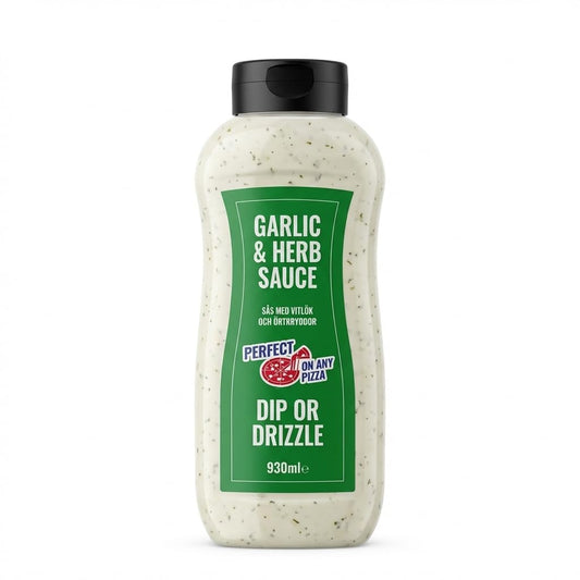 Garlic & Herb Sauce 930ml – Creamy Dip or Drizzle Sauce for Pizza, Fries, Wraps, Burgers and Snacks