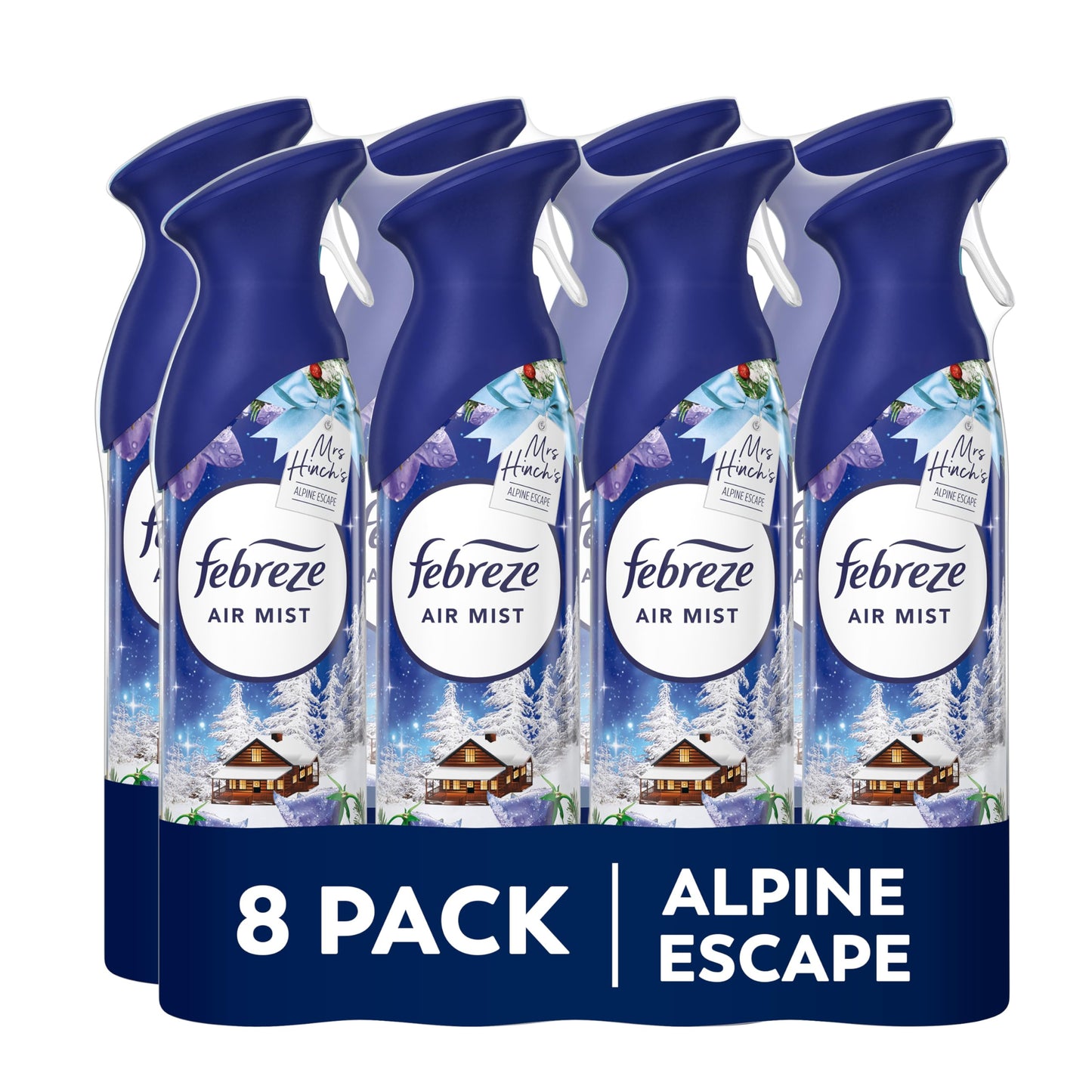 Febreze Air Freshener Spray Alpine Escape 8x185ML, 2in1 Fight Odours and Freshens