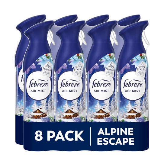 Febreze Air Freshener Spray Alpine Escape 8x185ML, 2in1 Fight Odours and Freshens