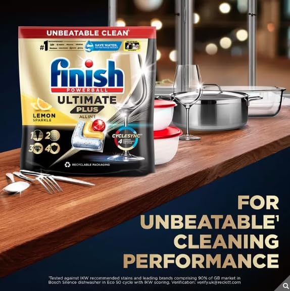 AHG Investment Finish Ultimate Plus All in One Lemon Sparkle, 90 Pack