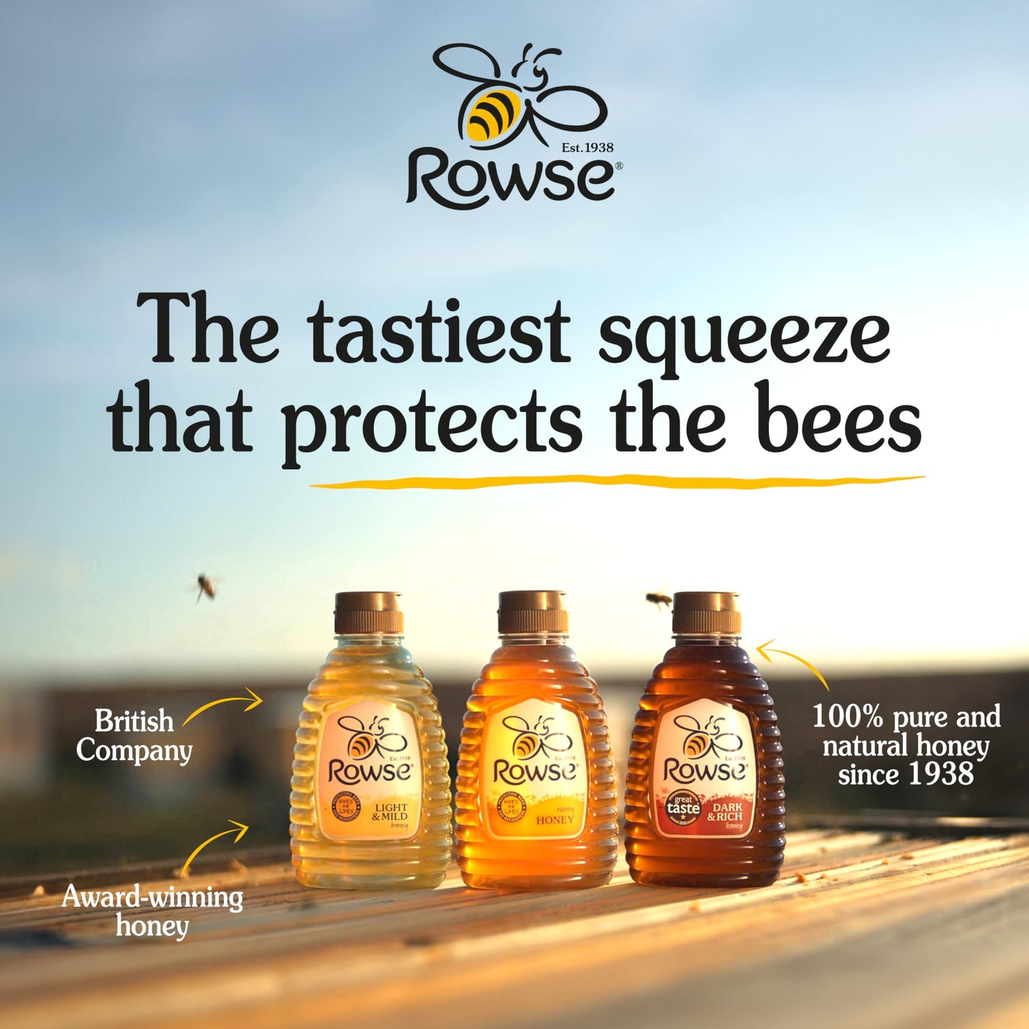 Rowse Blossom Honey Squeezable (1.36kg)